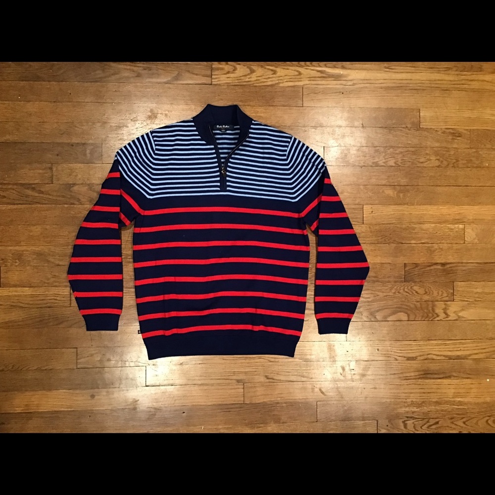 Brooks Brothers Striped 1/4 zip Jumper